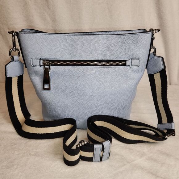 Marc Jacobs Gotham Pebble Leather Adjustable Crossbody Bucket Bag, Sky Blue - Picture 2 of 6